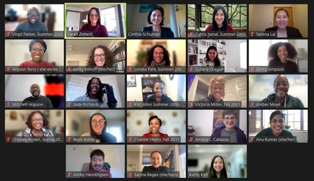 Screen capture of Zoom meeting for Hearst Alumni.