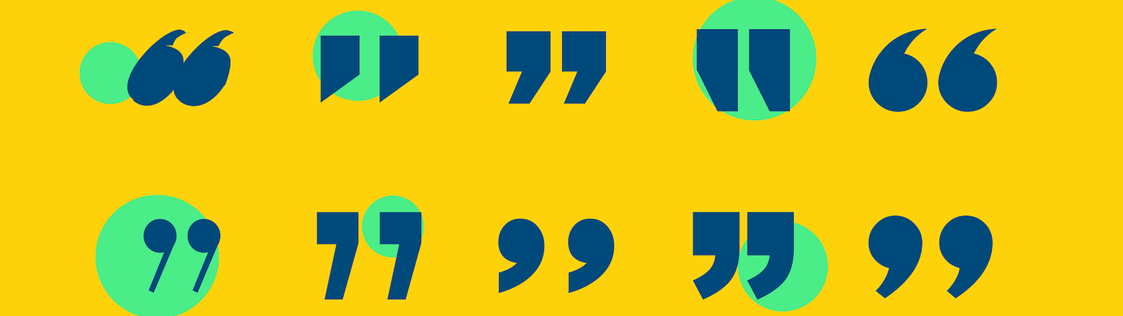 A pattern of quotation marks.